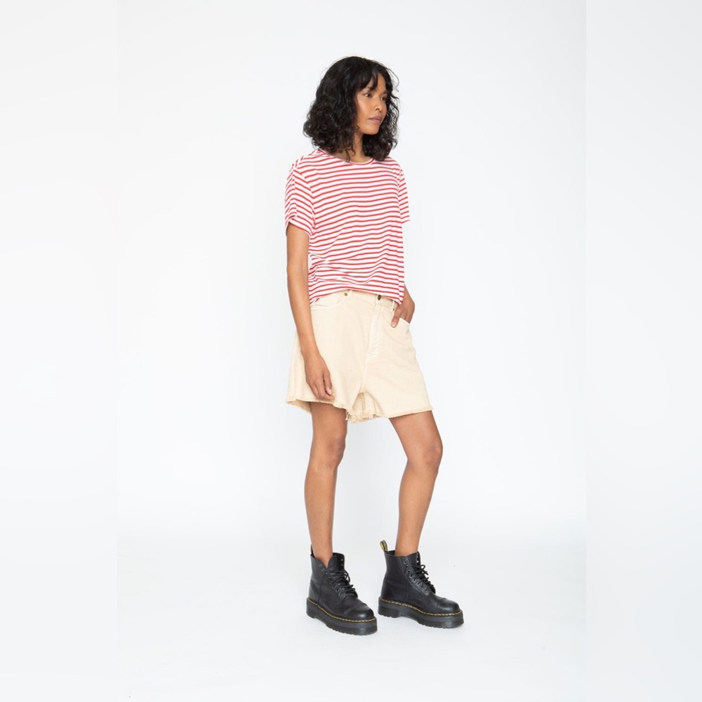 NWT Sandrine Rose Denim Short Shorts, size: 26 Color: Beige